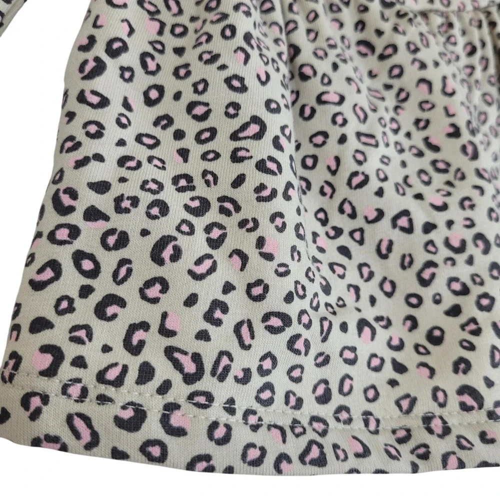Carter's Baby Girls Newborn 2-pc dress Set animal print leopard diaper cover tan